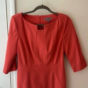 Classiques Enrier coral elbow sleeve knee length dress